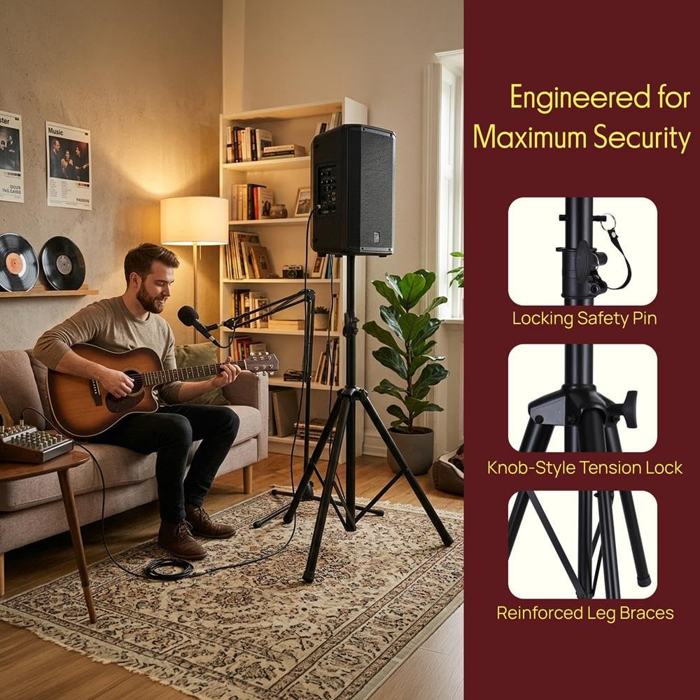 Universal Speaker Stand 2-Pack Height Adjustable Tripod Mount R6421
