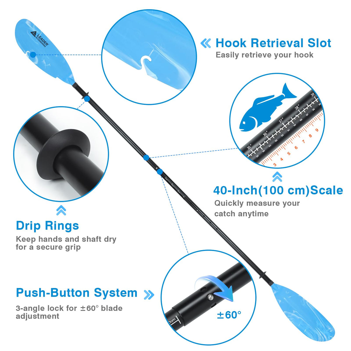 Adjustable Kayak Paddle 90-98in L81807