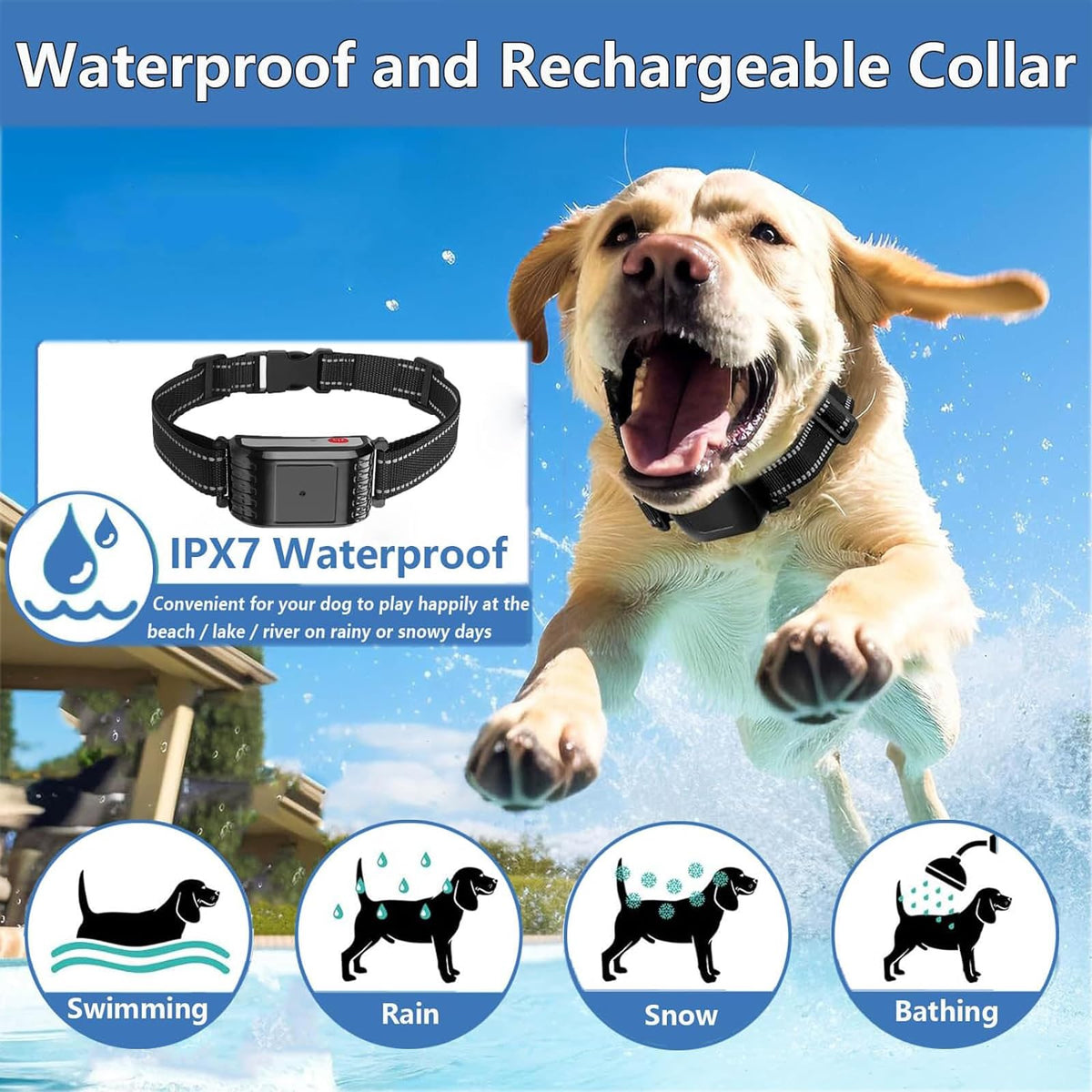 Wireless Electric Dog Fence & Remote Training Shock Collar, Waterproof, Up to 8 Acre J96381