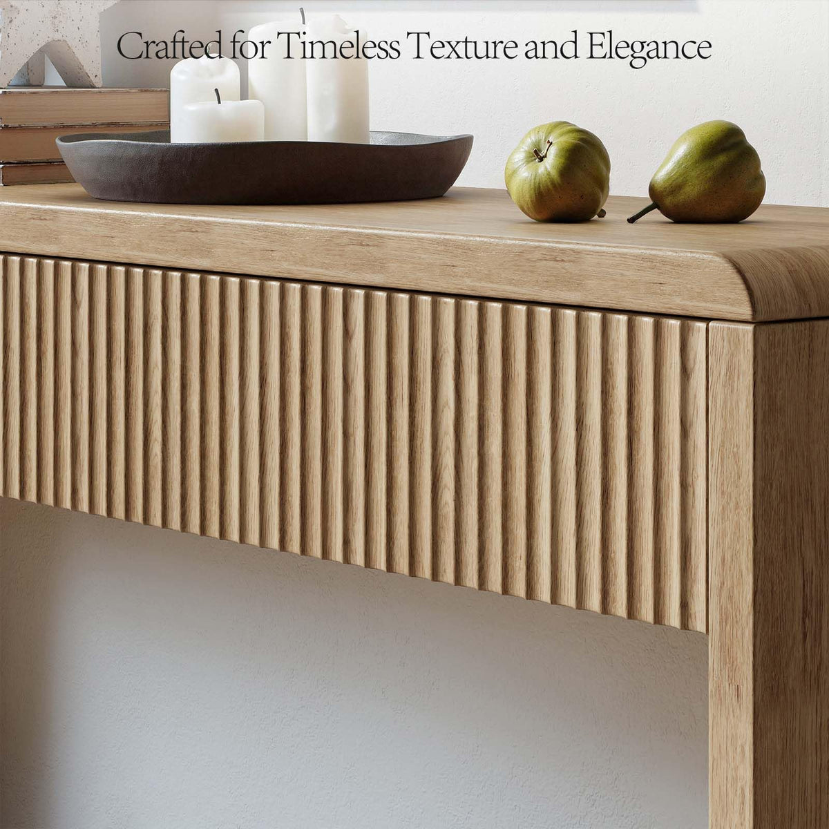 59'' Oak Console Table with Drawers W909004