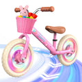 Toddler Balance Bike with Fender, Adjustable Seat/Handlebar, Flat-Free LED Tires B752935