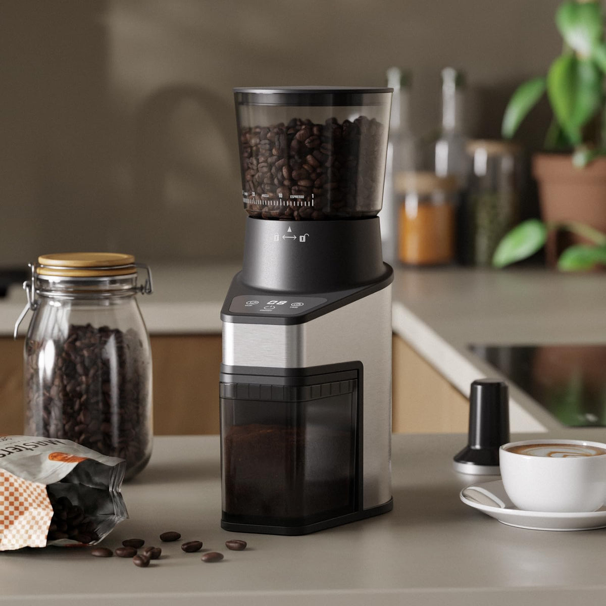 Conical Burr Coffee Grinder, 60 Settings, Black U7177