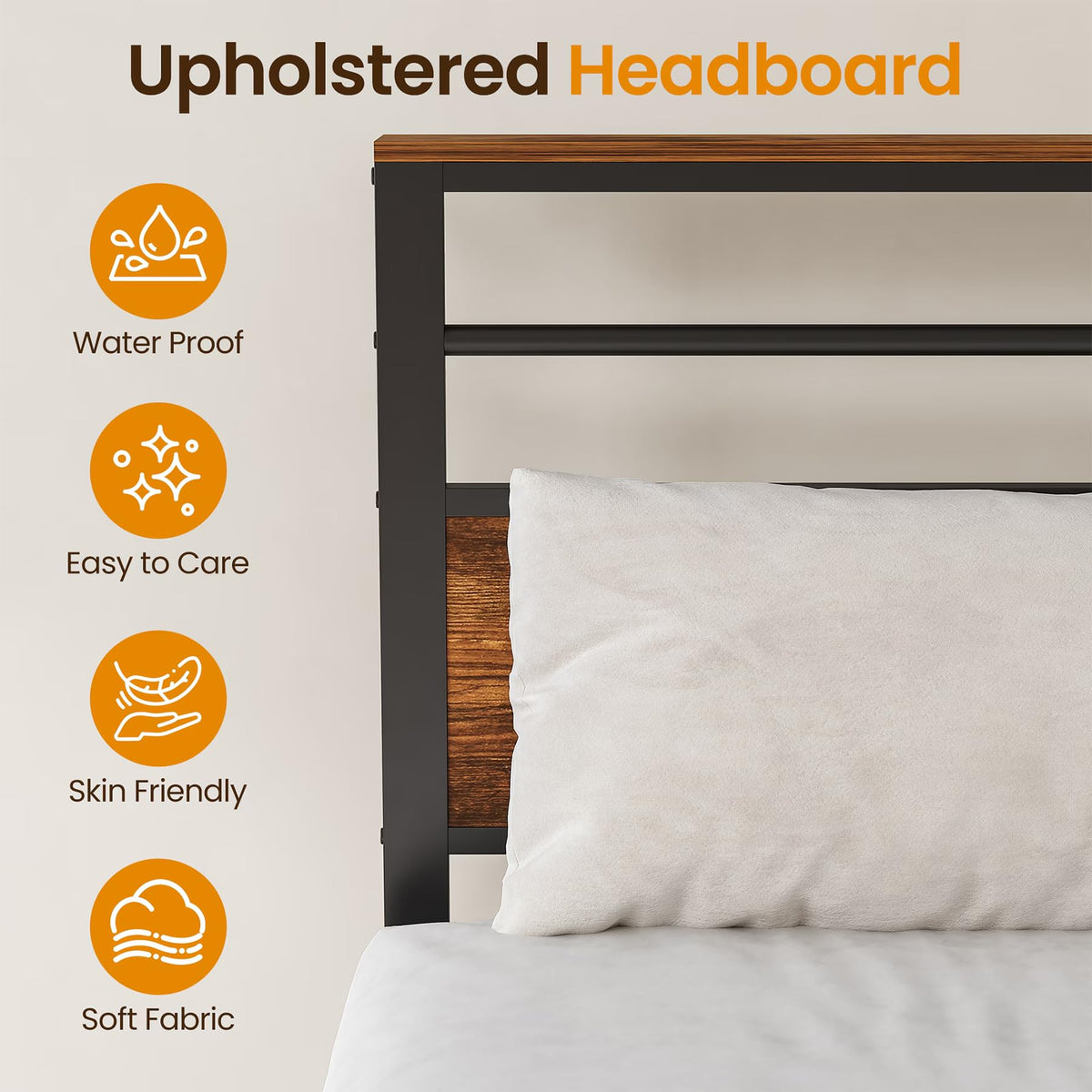 Black Twin Bed Frame with Headboard B916519