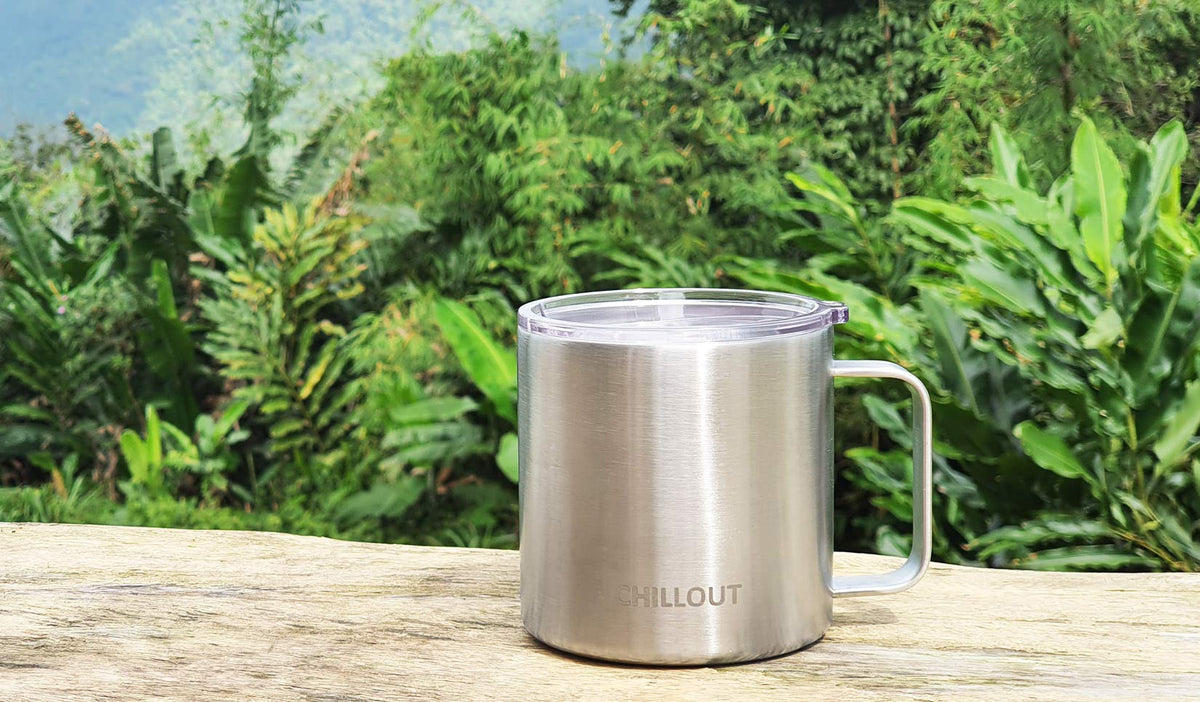 Stainless Steel Vacuum Insulated Coffee Mug 16 oz Set of 2 with Handle and Lid S3105