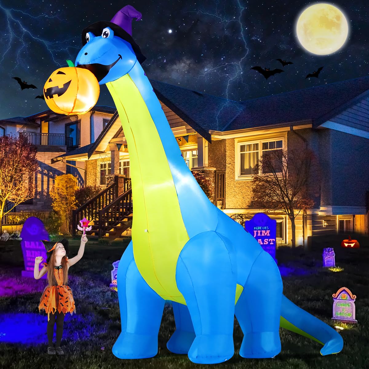 10 FT Animated Inflatable Dinosaur Pumpkin G77152