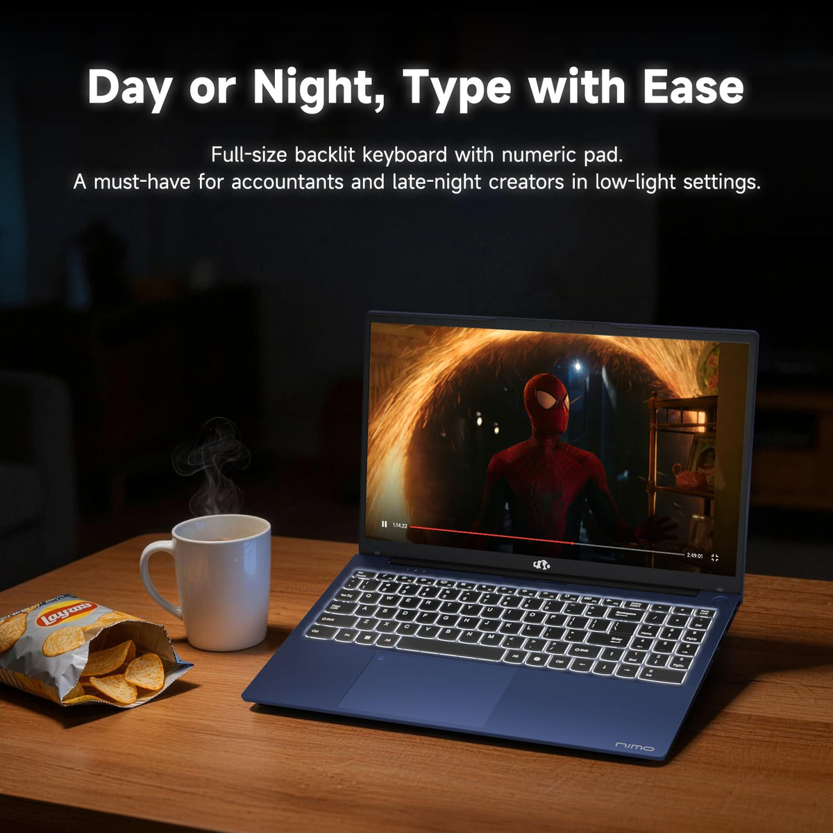 15.6" FHD Laptop 8GB RAM 256GB SSD Backlit Keyboard Fingerprint N607