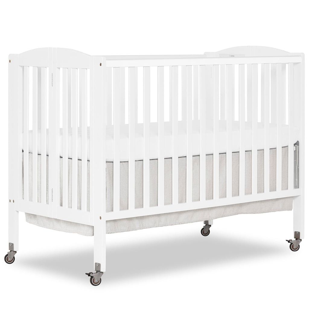 Full Size 2-in-1 Folding Baby Crib White Y612