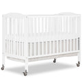 Full Size 2-in-1 Folding Baby Crib White Y612