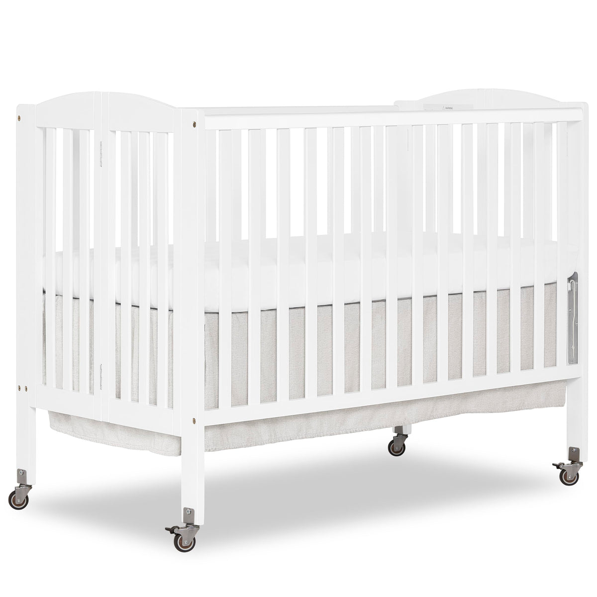 Full Size 2-in-1 Folding Baby Crib White Y612