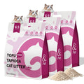 Tofu Cat Litter, Non-Stick, Odor Control, Flushable, Clumping, 99.9% Dust-Free, 5.5lb × 3 Bags T789361