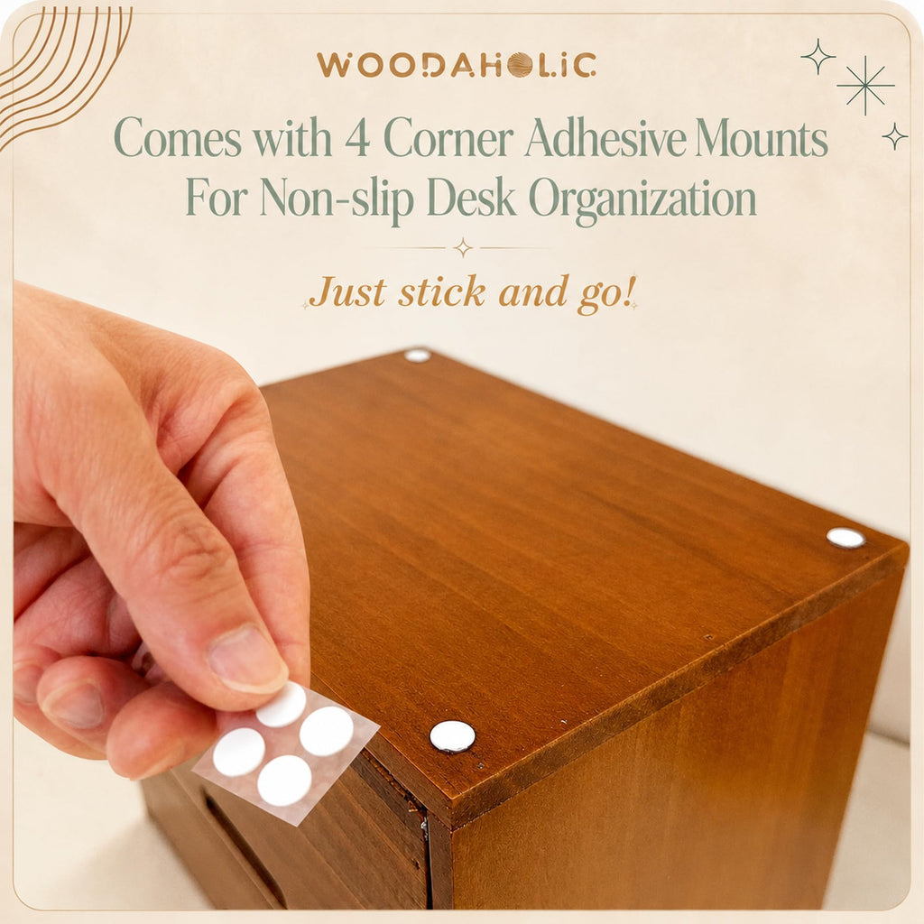 Modular Stackable 4 Drawer Wood Storage Box P746