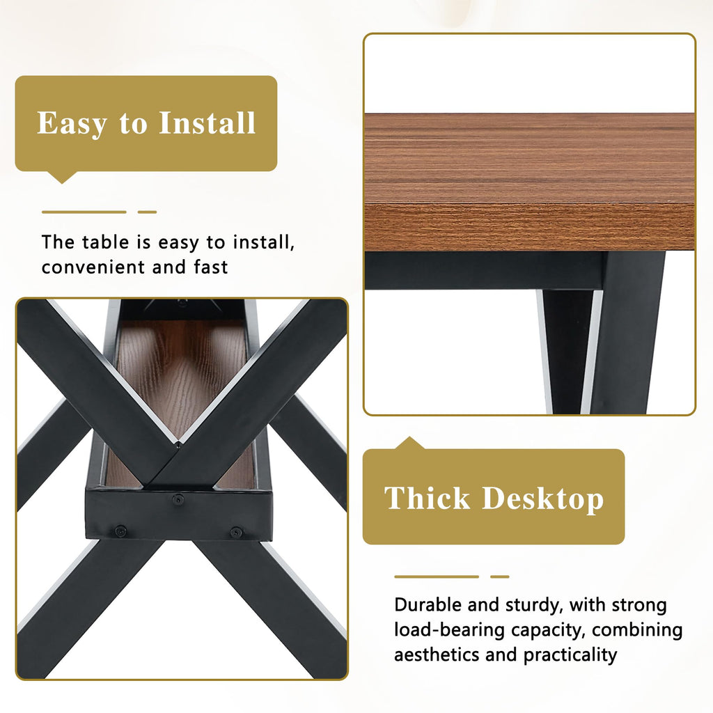 9 Piece Dining Table Set with Splicing Wood Top S77399