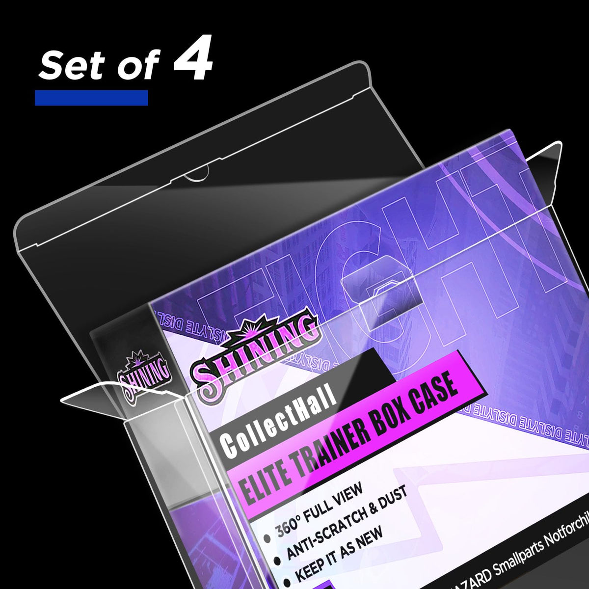 4 Packs Transparent Easy to Fold Protector Case O237593