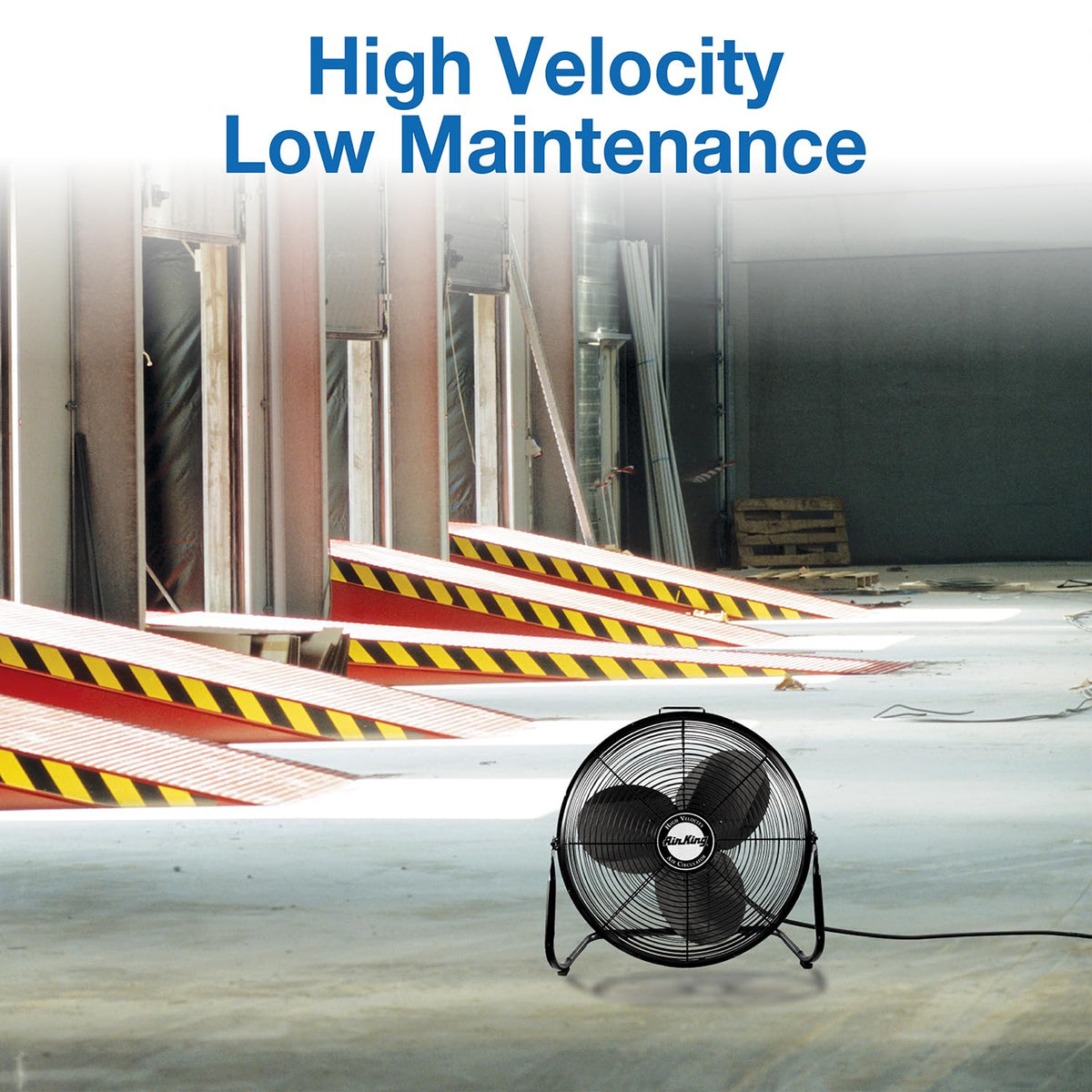 20-Inch High Velocity Pivoting Floor Fan, Black D487328