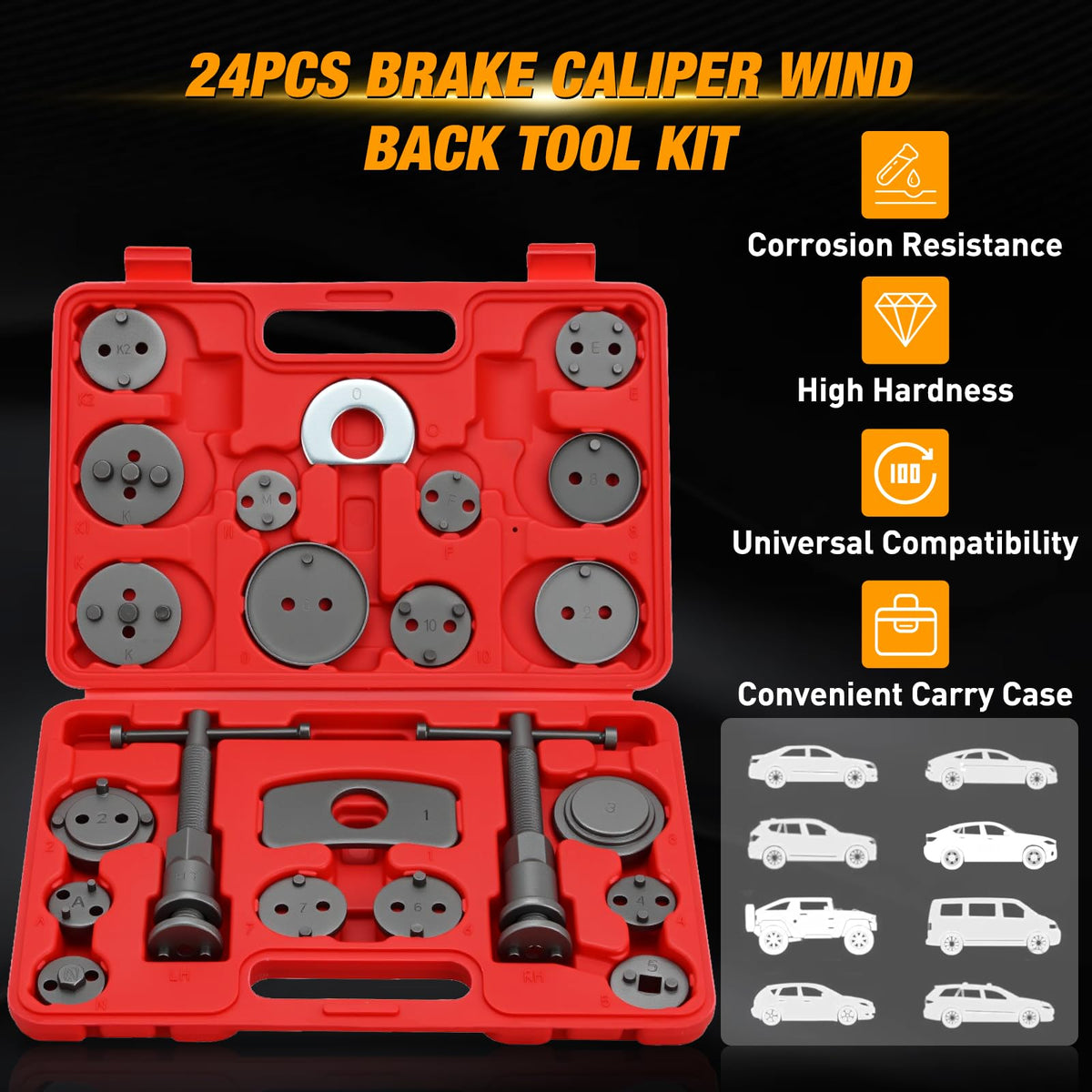 22pc Disc Brake Caliper Compression Tool Set U6976