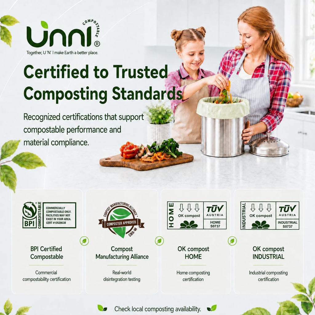 1.6 Gallon Compostable Bags with Easy-Tie Handles, 50 Count Z3018