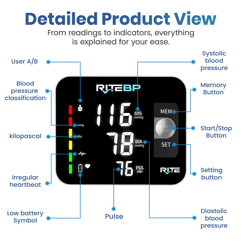 Digital Blood Pressure Monitor with 2 Large Arm Cuffs Y676371