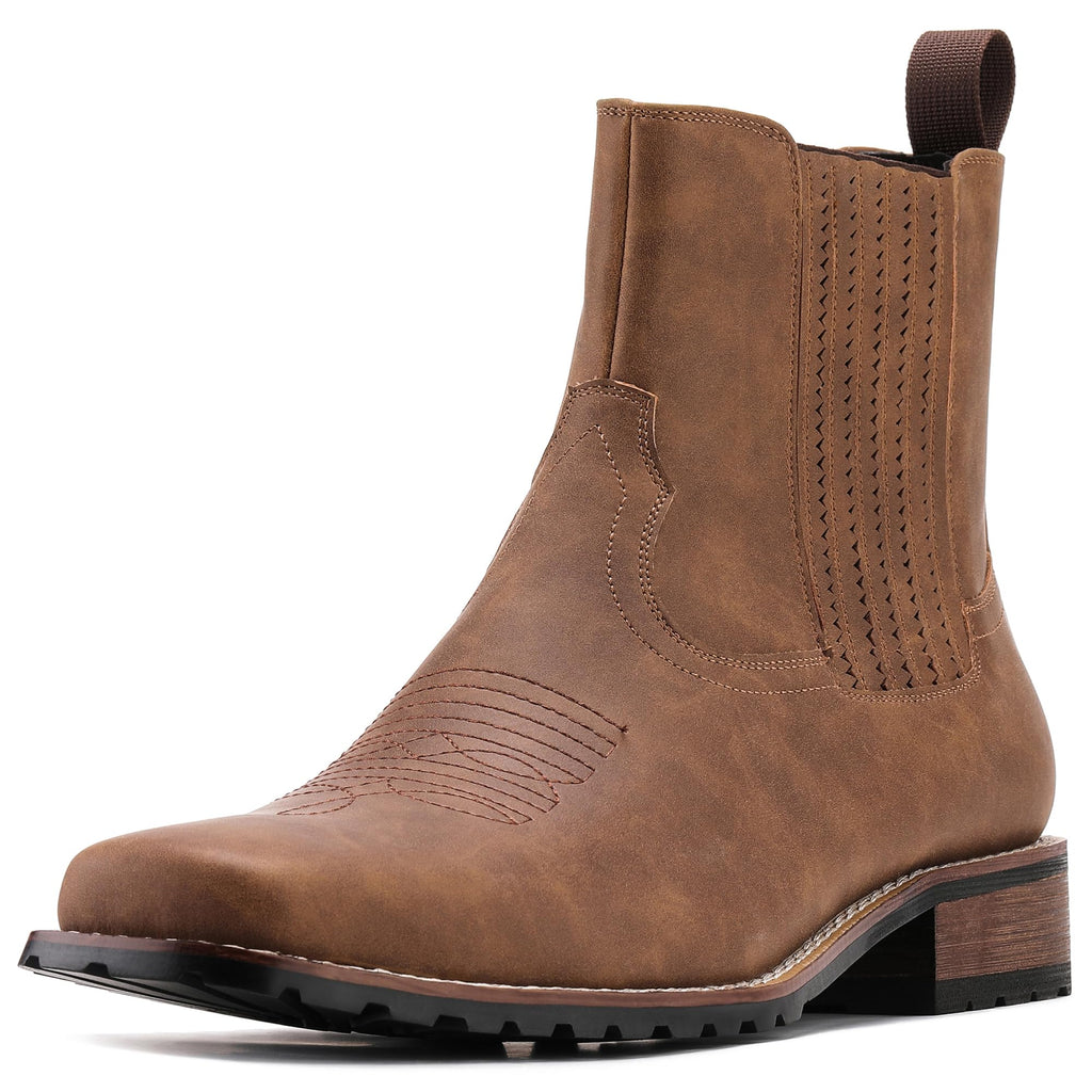 Cowboy Boots for Men Embroidery Square Toe O966046