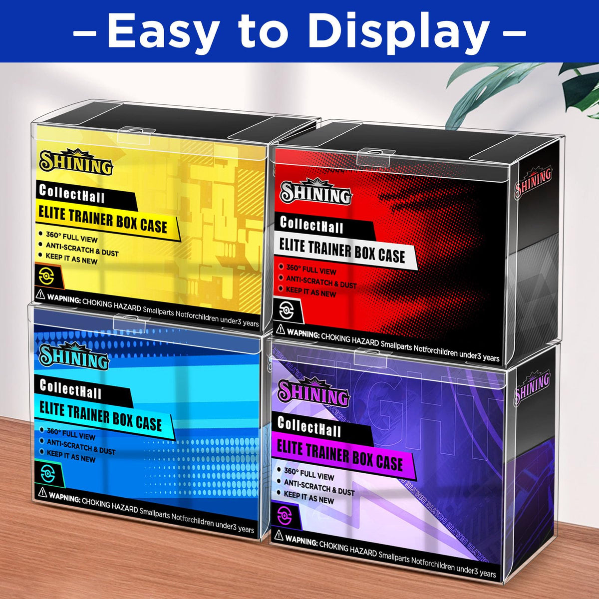 4 Packs Transparent Easy to Fold Protector Case O237593
