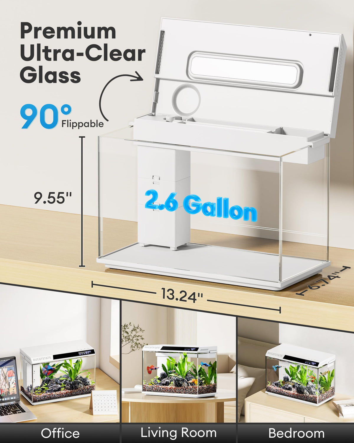 2.6 Gallon Small Fish Tank N4600