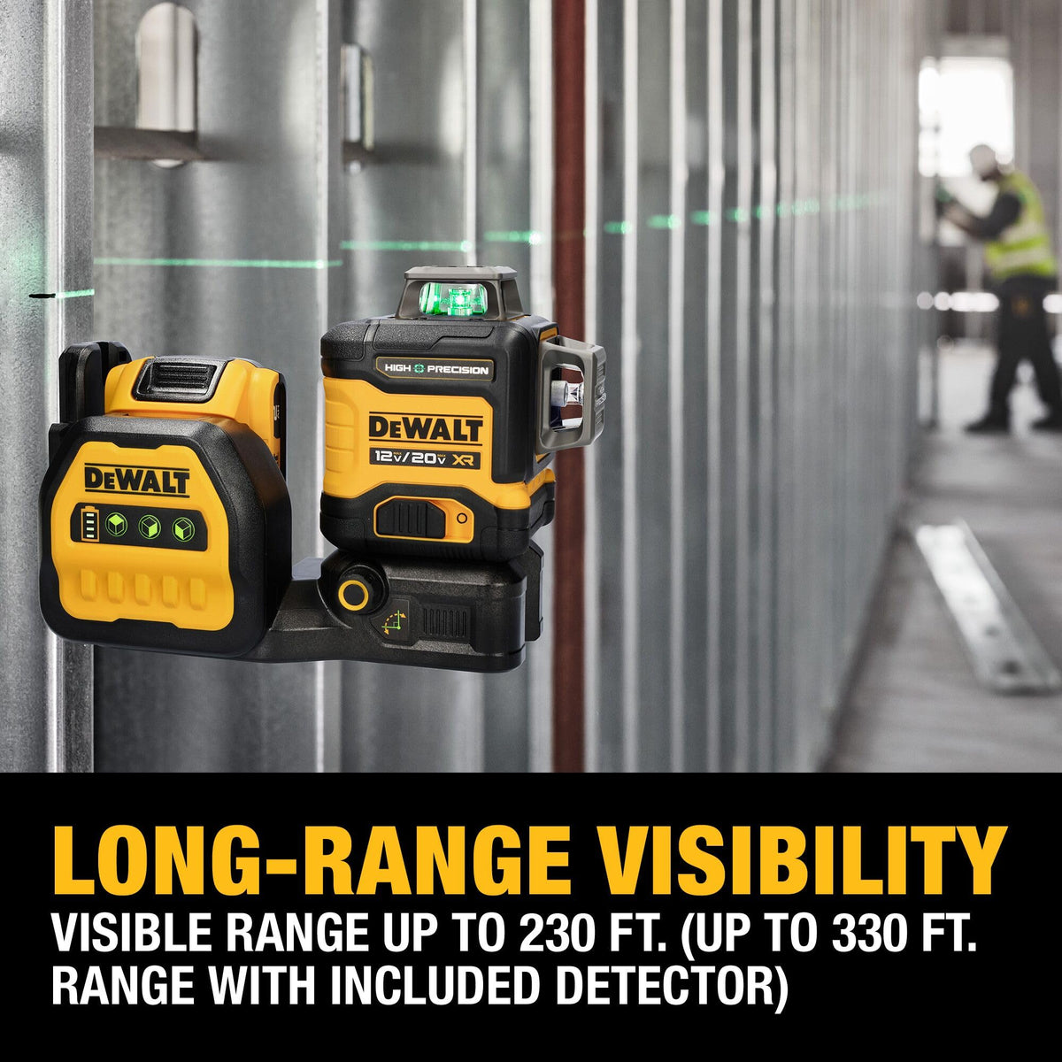 12V/20V MAX XR Line Laser, High Precision 3 X 360, Green T555