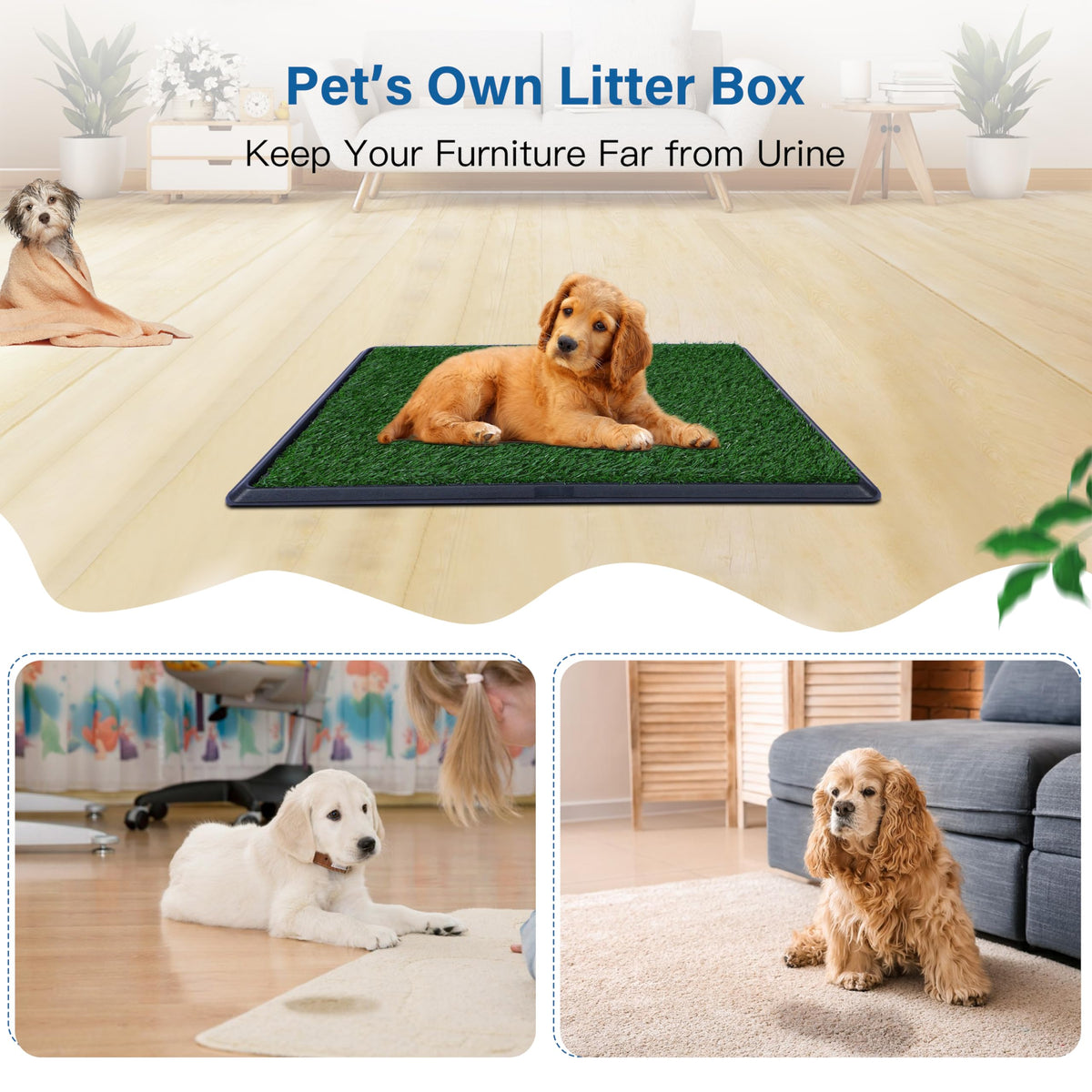 20"x25" Artificial Grass Dog Potty Pad with Tray L29620