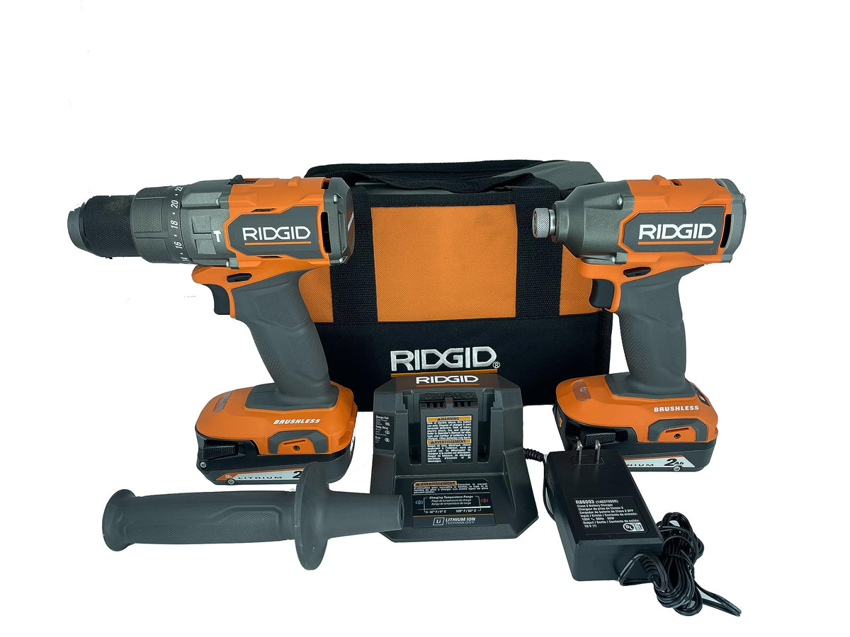 18V Brushless Drill/Driver and 3-Speed Impact Driver Kit with 2.0 Ah Batteries and Charger R52935