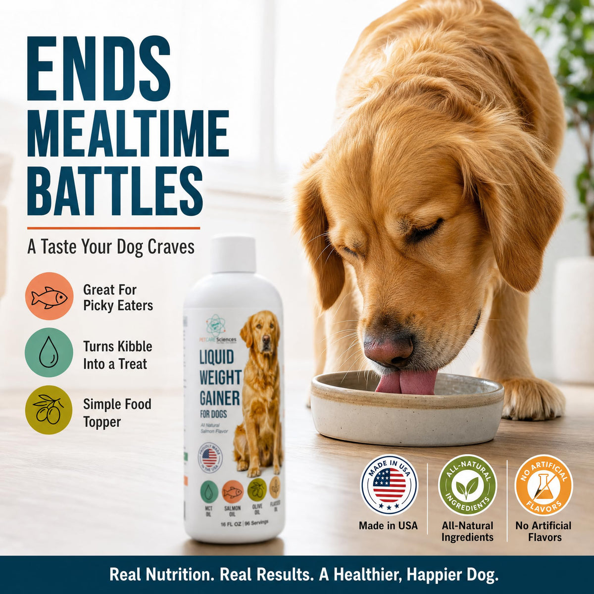 High Calorie Liquid Dog Food Topper with Salmon Oil 16 fl oz K148