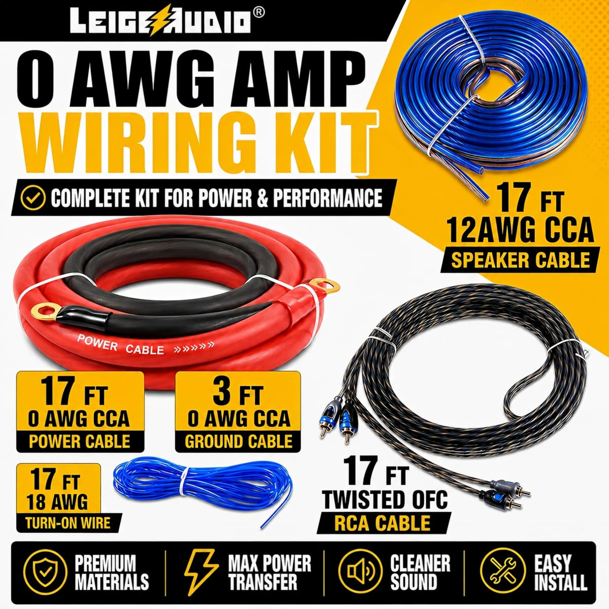 0 Gauge Amp Wiring Kit M894