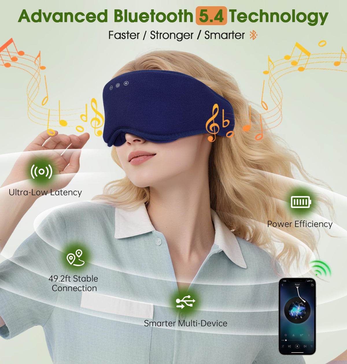 Bamboo Cotton Bluetooth Sleep Mask G699