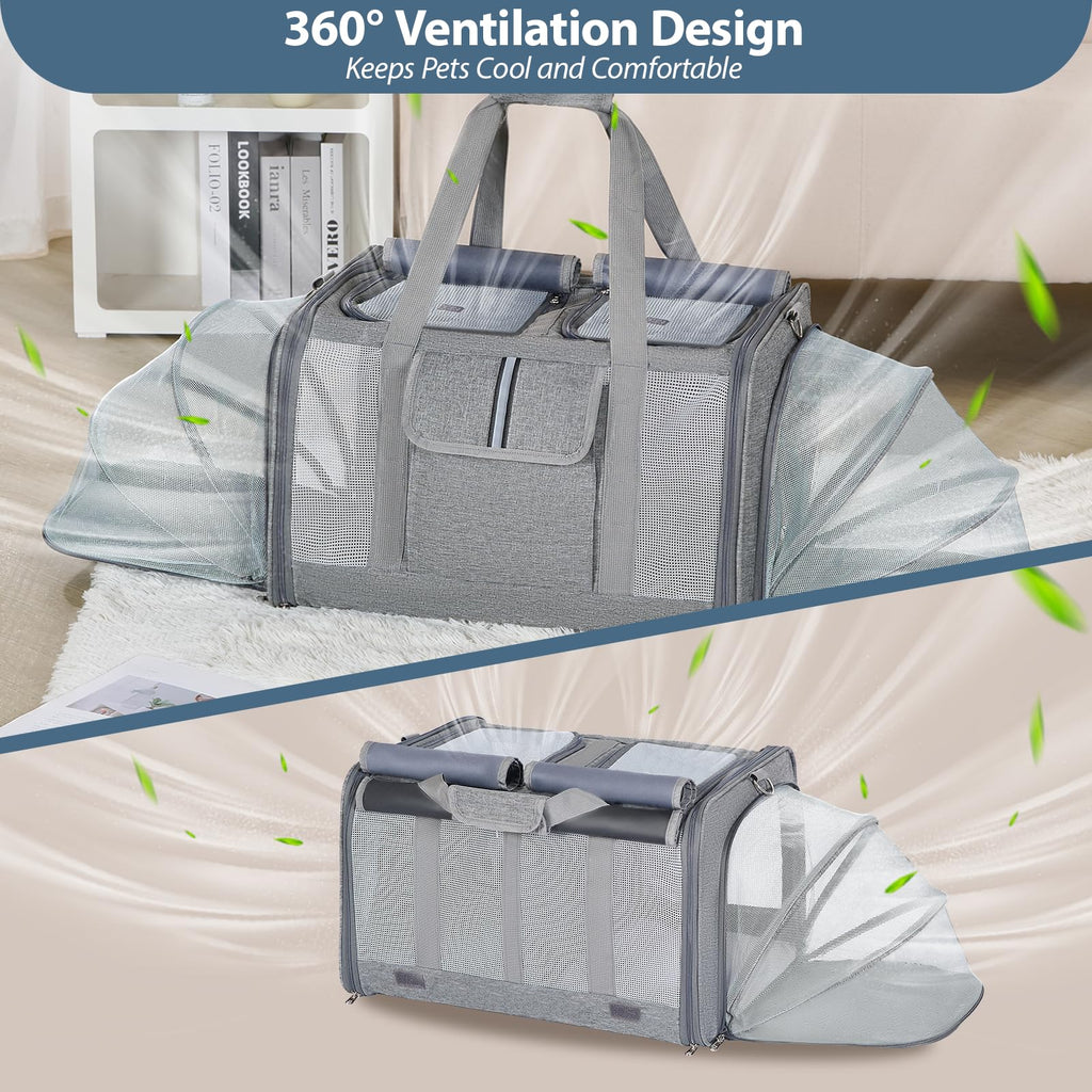 Large Expandable Soft-Sided Cat Carrier S77396