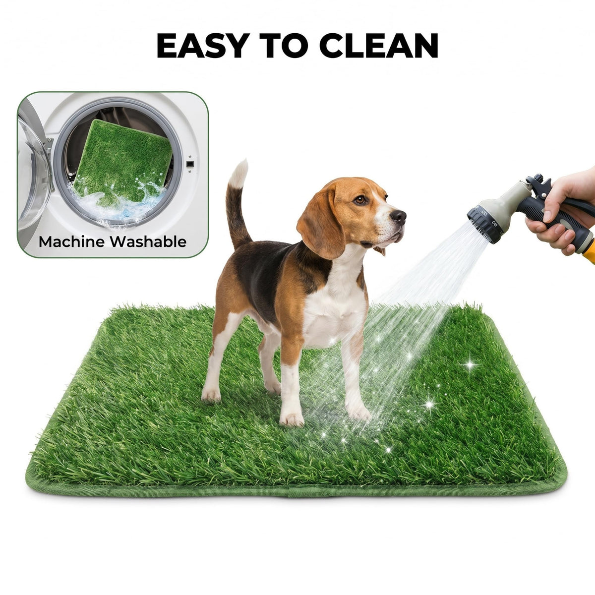 Dog Grass Pad with Tray, 2 Washable Grass Pads I381