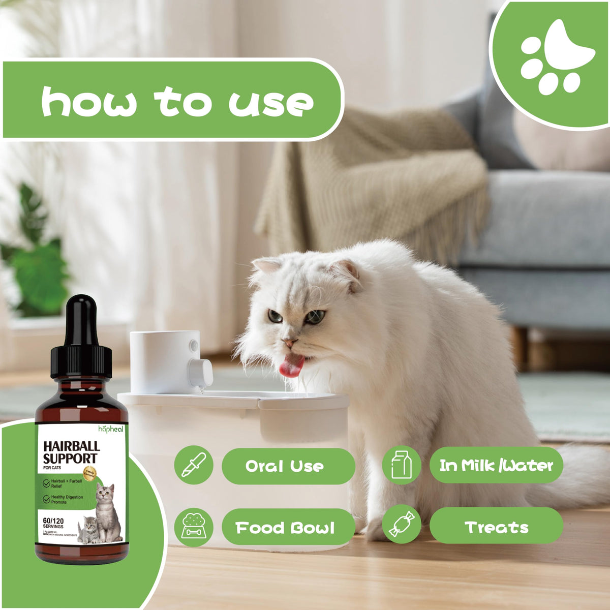 Cat Hairball Support Drops Y9239