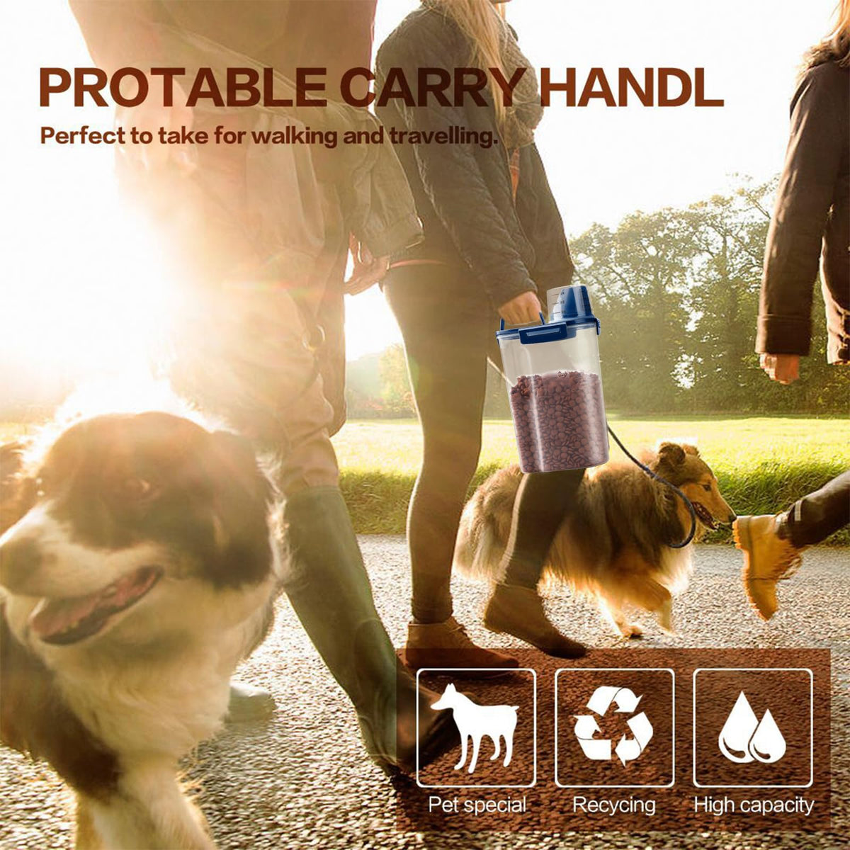 Airtight Pet Food Storage Container with Measuring Cup X75098