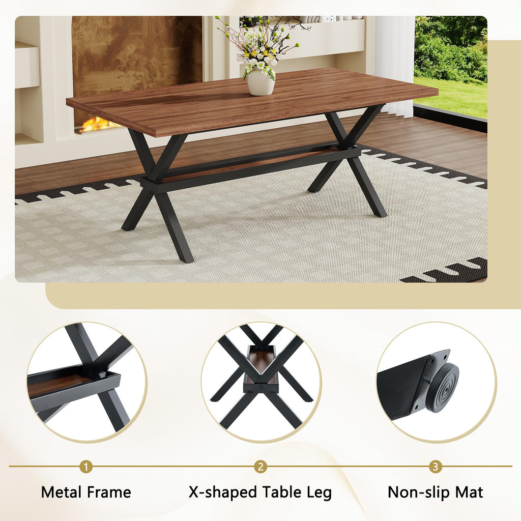 9 Piece Dining Table Set with Splicing Wood Top S77399