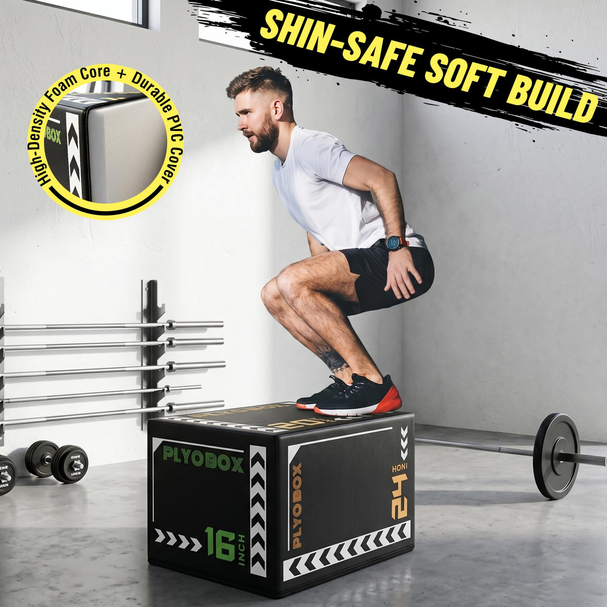 3-in-1 Plyometric Jump Box with 16/20/24" Heights V838715