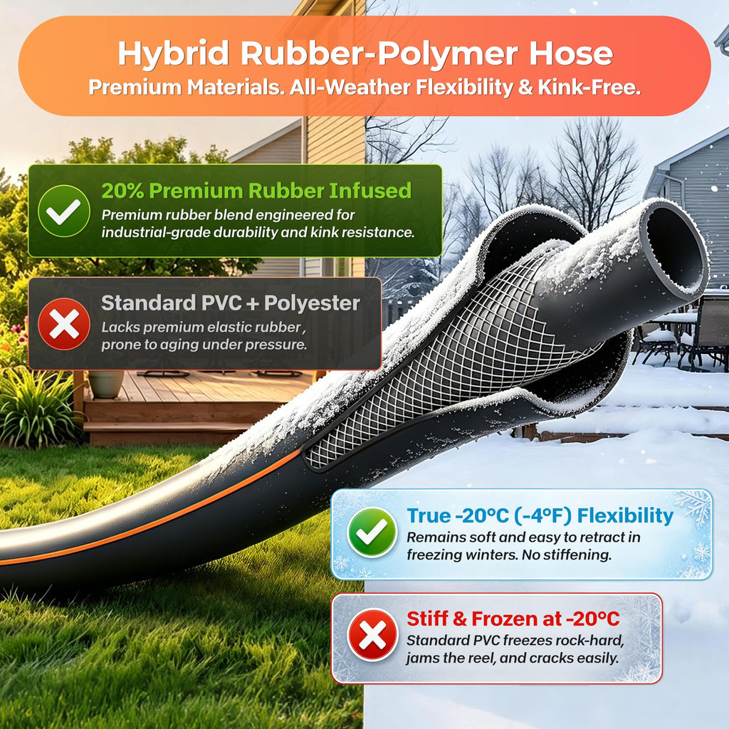 Retractable Rubber Garden Hose Reel N745