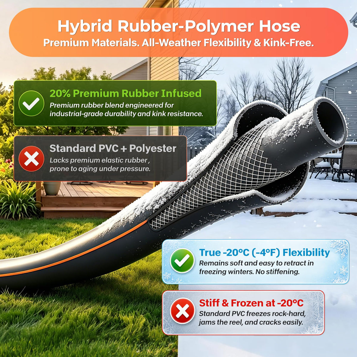 Retractable Rubber Garden Hose Reel N745