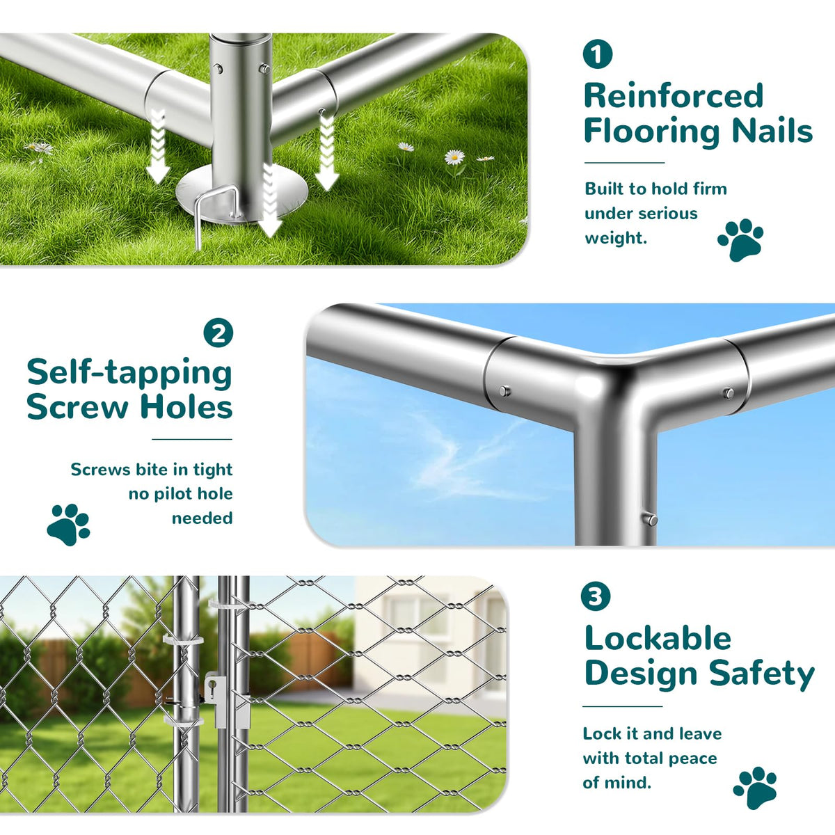 10x10 FT Outdoor Dog Kennel with Roof J152