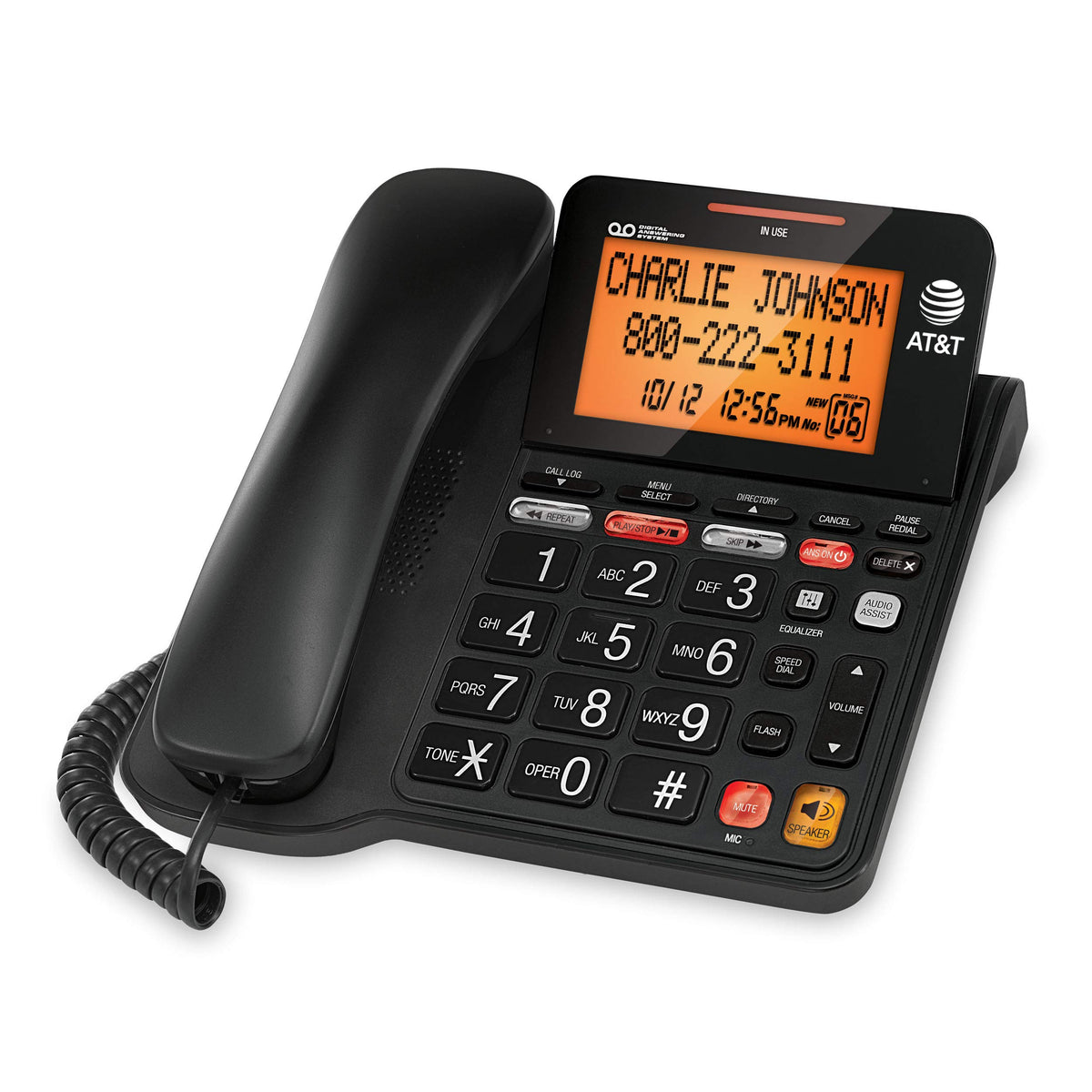 Black Corded Phone with Digital Answering System C247519