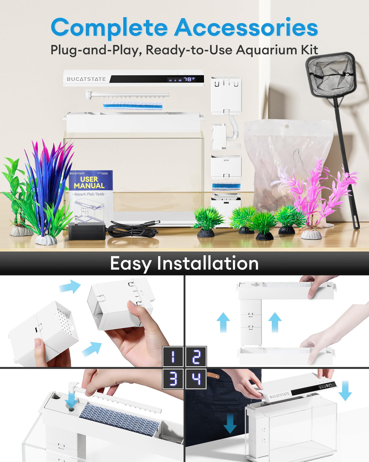 2.6 Gallon Small Fish Tank N4600