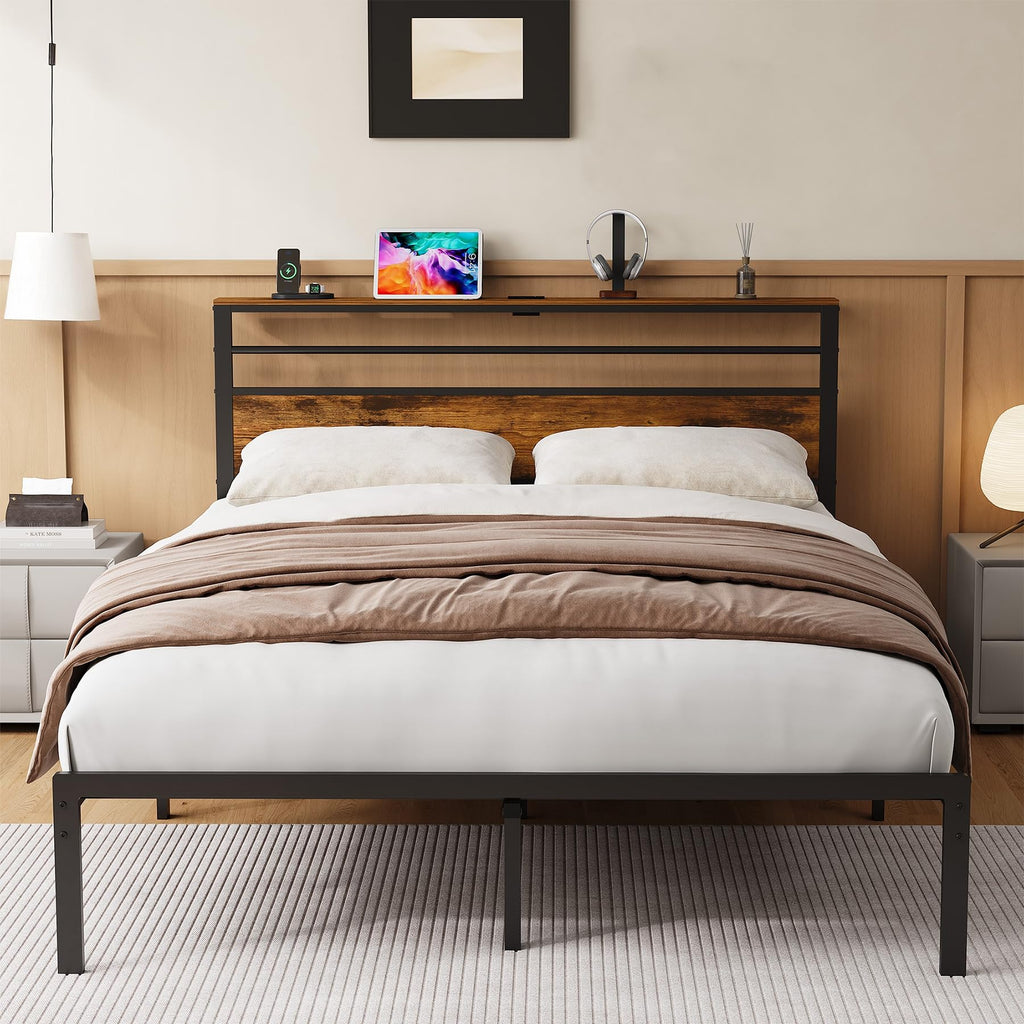Black Twin Bed Frame with Headboard B916519