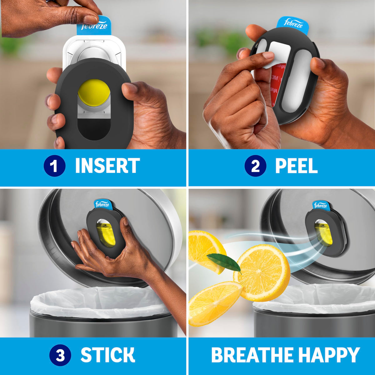 Can Air Freshener Stick-On Deodorizer, 2 Holders + 2 Refills T721171