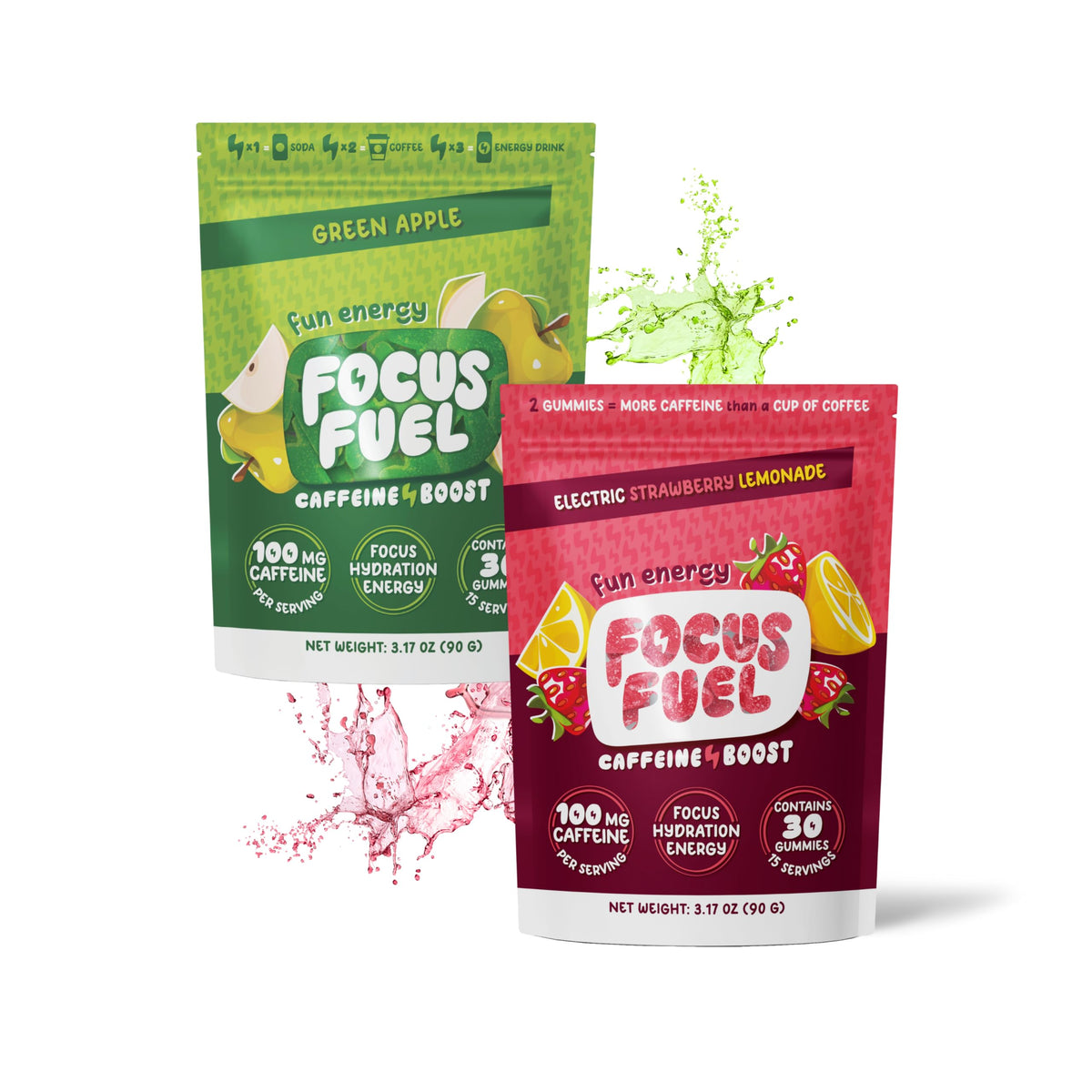 Energy Chews Variety Pack Strawberry Lemonade Green Apple 2-Pack W102