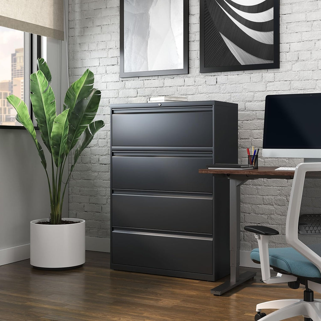 4 Drawer Black Lateral File Cabinet Q82050