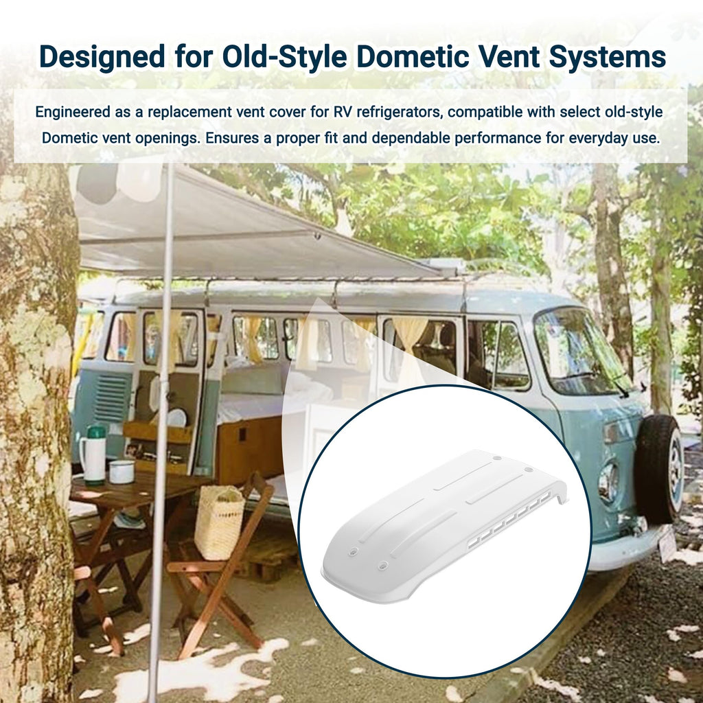 White RV Refrigerator Vent Cover Replacement F844