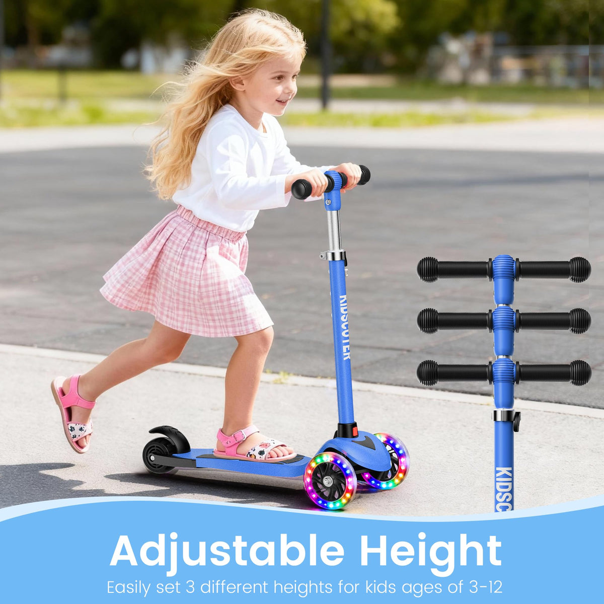Multicolor 3 Wheel Kids Scooter with LED Light-Up Wheels M830072