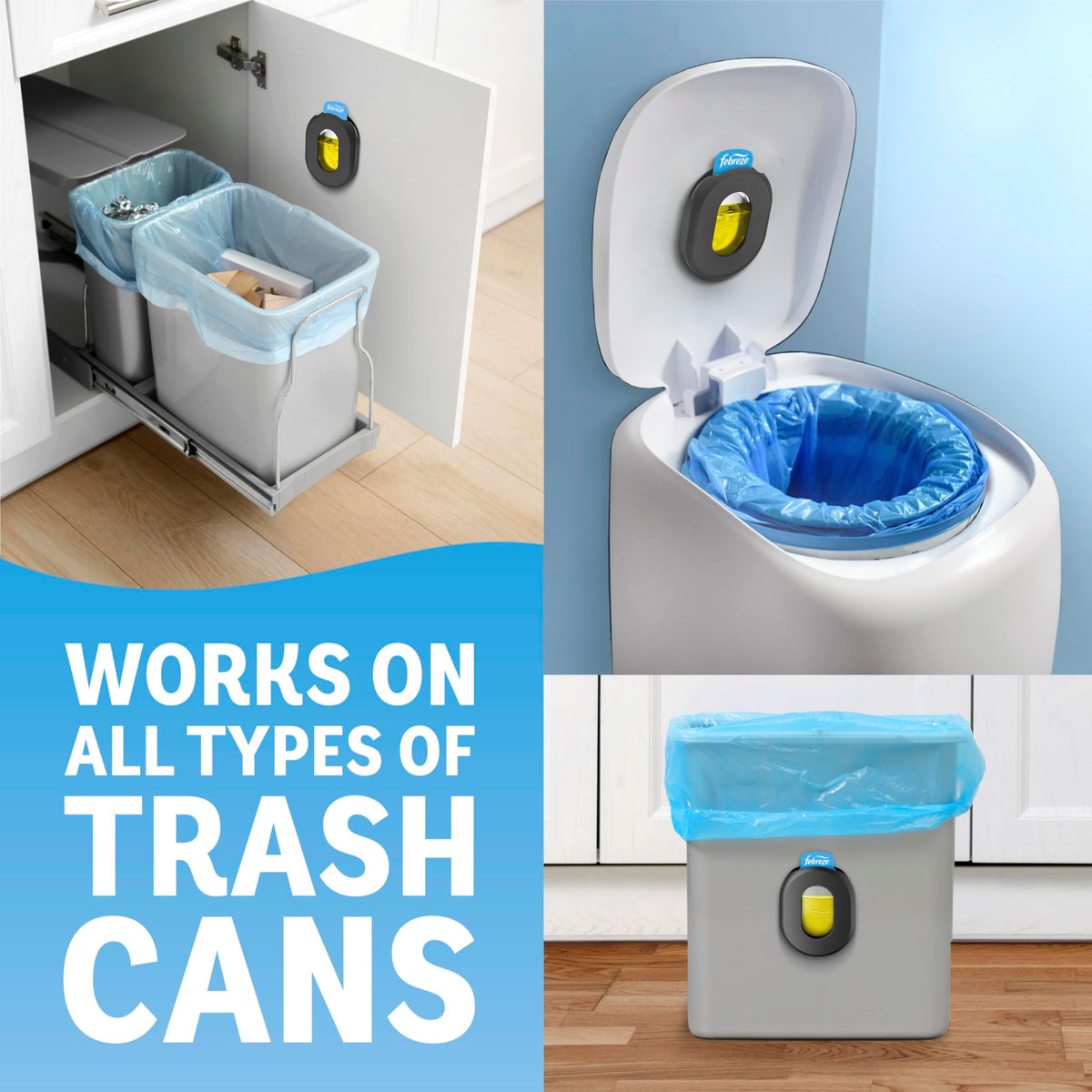 Can Air Freshener Stick-On Deodorizer, 2 Holders + 2 Refills T721171