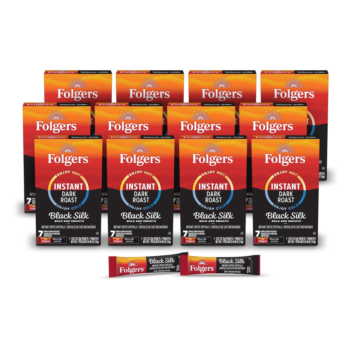 Black Silk Instant Coffee Packets 7 Count Pack of 12 T821