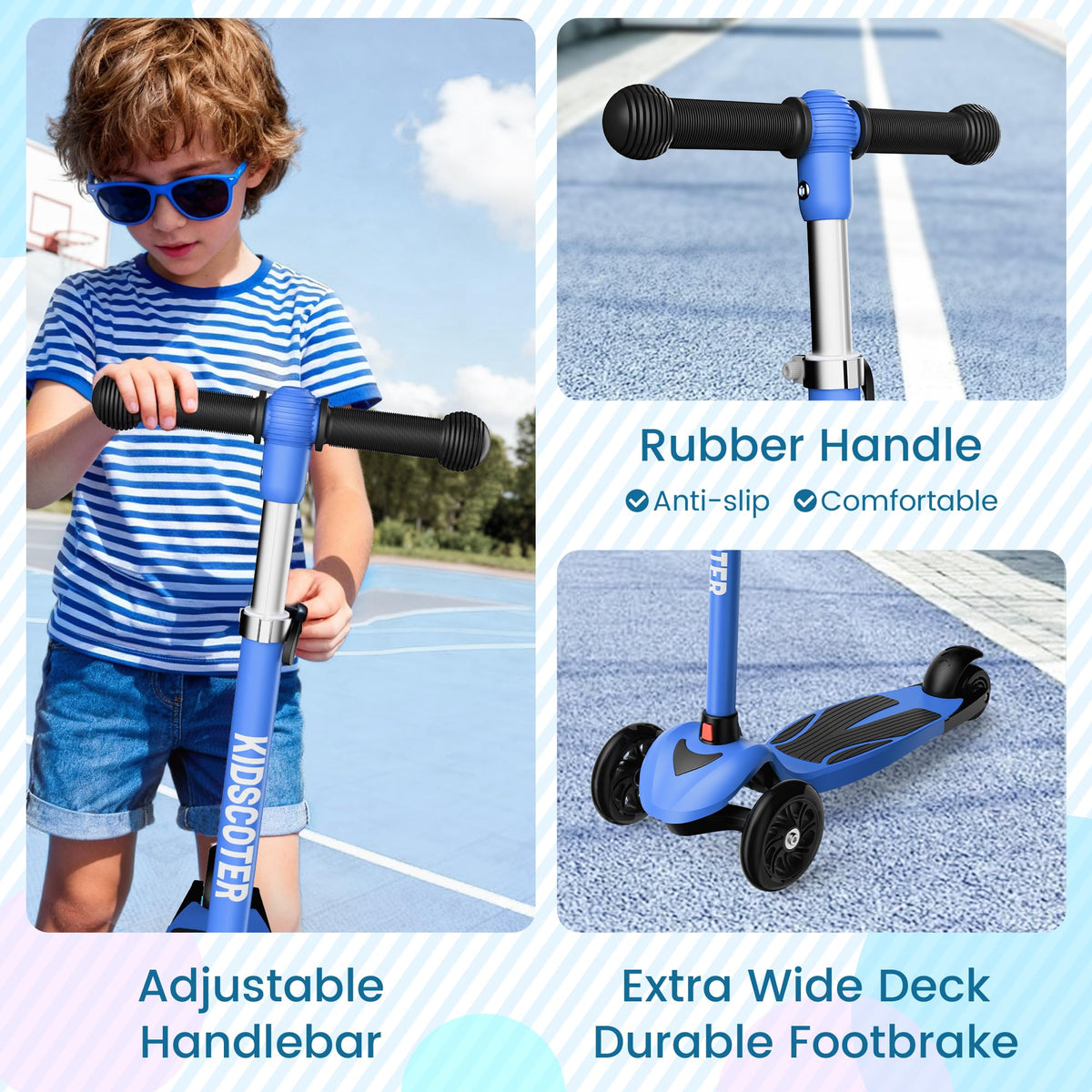 Multicolor 3 Wheel Kids Scooter with LED Light-Up Wheels M830072